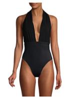 Norma Kamali Halter Low Back One-piece Swimsuit