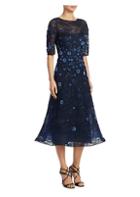 Teri Jon By Rickie Freeman 3d Floral Applique Dress