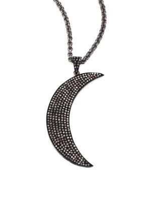 Nina Gilin Diamond Moon Pendant Necklace