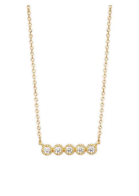 Hearts On Fire 18k Yellow Gold & Diamond Bar Pendant Necklace