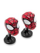 Cufflinks, Inc Marvel Comics Silvertone 3d Spiderman Cuff Links