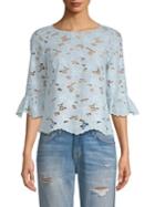 Rebecca Taylor Adriana Floral Eyelet Top