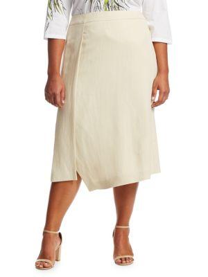 Marina Rinaldi, Plus Size Circe Linen Skirt