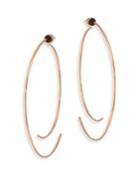Diane Kordas Armour 18k Rose Gold Curved Open Hoop Earrings/2.5