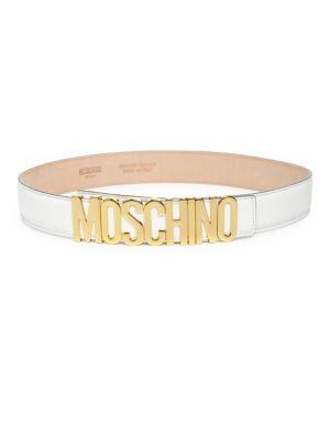 Moschino Large Leather Logo Belt