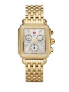 Michele Watches Deco 18 Diamond, Mother-of-pearl & Goldtone Stainless Steel Bracelet Watch