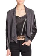 The Kooples Wool, Cashmere & Leather Cardigan