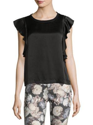 7 For All Mankind Silk Ruffle Blouse