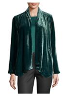 Eileen Fisher Velvet Angle-front Jacket