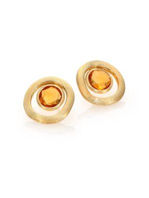 Marco Bicego Jaipur Color Citrine & 18k Yellow Gold Stud Earrings