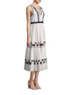 Suno Embroidered Cotton Leaf Gown