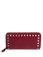 Valentino Garavani Rockstud Leather Continental Zip Wallet