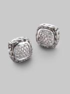 John Hardy Classic Chain Diamond & Sterling Silver Small Square Stud Earrings