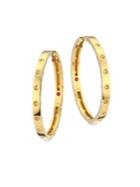 Roberto Coin Symphony Pois Mois Large 18k Yellow Gold Hoop Earrings/1.25