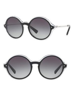 Valentino Rockstud 53mm Round Sunglasses