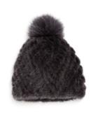 Pologeorgis Mink & Fox Fur Knit Beanie