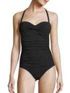 Heidi Klein Oslo Ruched Bandeau Control One-piece Swimsuit