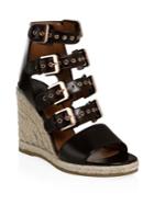 Laurence Dacade Rosario Shiny Leather Wedge Sandals
