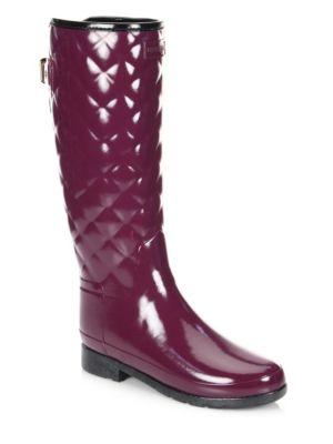 Hunter Refined Gloss Quilted Tall Rain Boots
