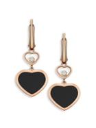 Chopard Happy Hearts Diamond & Black Onyx Drop Earrings