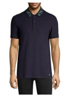 Versace Collection Embroidered Collar Polo