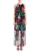Elie Tahari Trans Cayla Island Floral Silk Dress