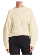 Stella Mccartney Cropped Wool-blend Cable Knit Sweater