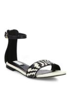 Cole Haan Genevieve Weave Leather Ankle-strap Sandals