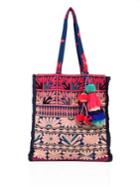 Figue Samoa Floral-embroidered Canvas Tote