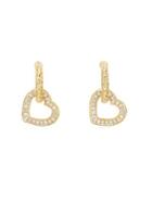 David Yurman 18k Gold & Diamond Heart Drop Earrings
