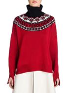 Fendi Fair Isle Wool & Cashmere Turtleneck Sweater
