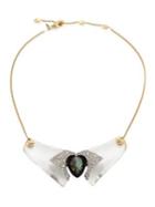Alexis Bittar Lucite Crystal-encrusted Bib Necklace