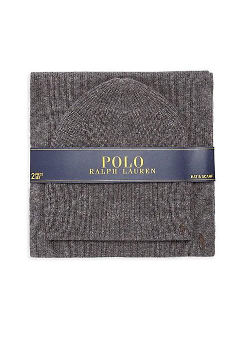 Polo Ralph Lauren Cashmere Blend Hat & Scarf Set