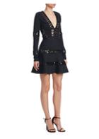 Elie Saab Long Sleeve Knit Sequin Cocktail Dress