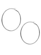 Kenneth Jay Lane Large Silver Hoop Earrings