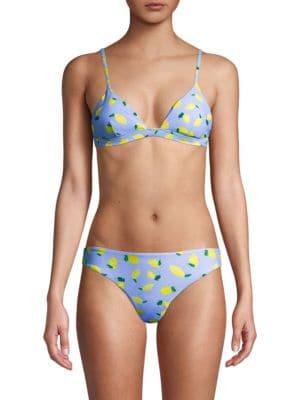 Onia Lemon-print Bikini Top