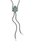 Chan Luu Turquoise & Sterling Silver Lariat Necklace