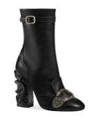 Gucci Buckled Leather Booties