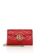 Gucci Gg Marmont Matelasse Leather Chain Wallet