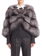 Michael Kors Collection Horizontal Fox Fur Cape