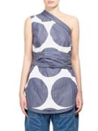 Stella Mccartney One-shoulder Mixed Striped Top