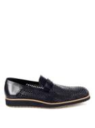 A. Testoni Open Woven Leather Dress Loafers
