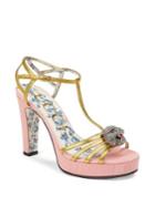 Gucci Elias Strappy Leather Sandals With Lion