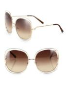 Chloe Carlina 60mm Oversized Round Sunglasses