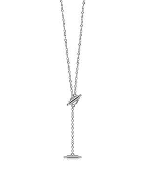 Misfit Ray Silver Stainless Steel Lariat Necklace