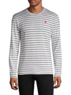 Comme Des Garcons Play Small Heart Stripe Long-sleeve Tee