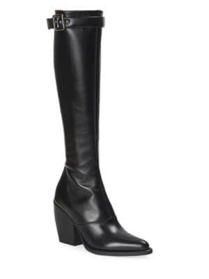 Chloe Rylee Buckle Leather Knee-high Boots