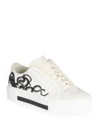 Alexander Mcqueen Embroidered Canvas & Leather Low-top Sneakers