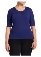 Stizzoli, Plus Size Plus Short-sleeve Knitted Wool Top