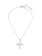 Majorica Sterling Silver & Pearl Chain Cross Necklace